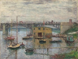Claude Monet, Bridge at Argenteuil on a Gray Day, French, 1840 - 1926, c. 1876, oil on canvas, Ailsa Mellon Bruce Collection