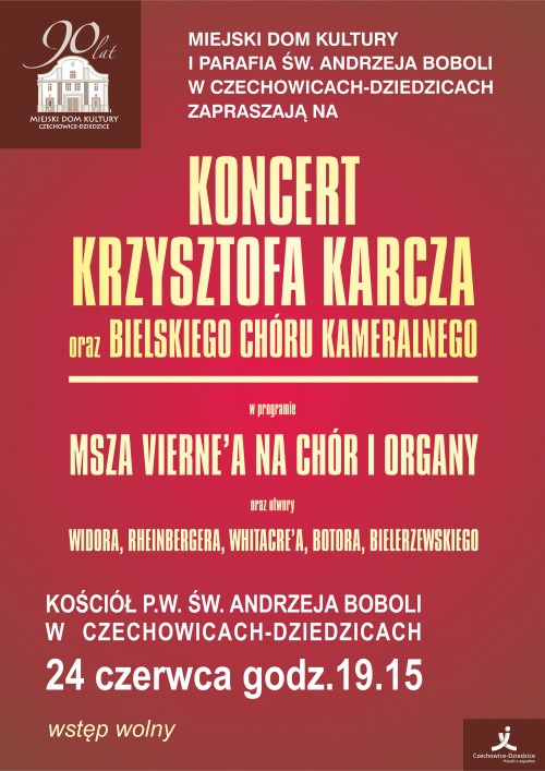 Plakat wydarzenia „Koncert organowy”.