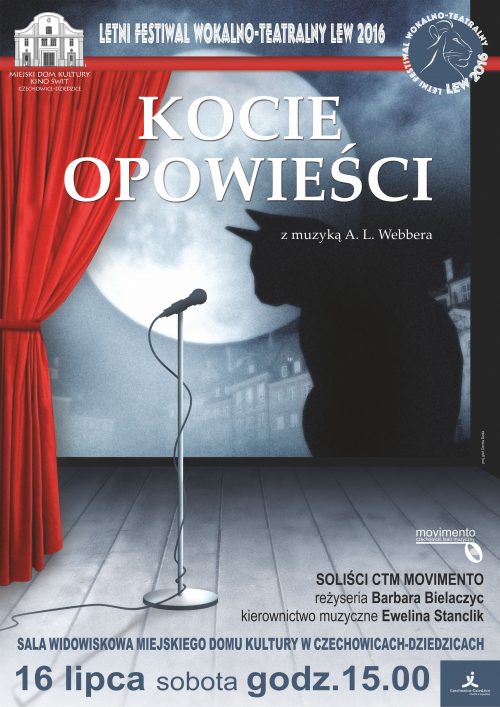 Plakat wydarzenia „Kocie opowieści”.