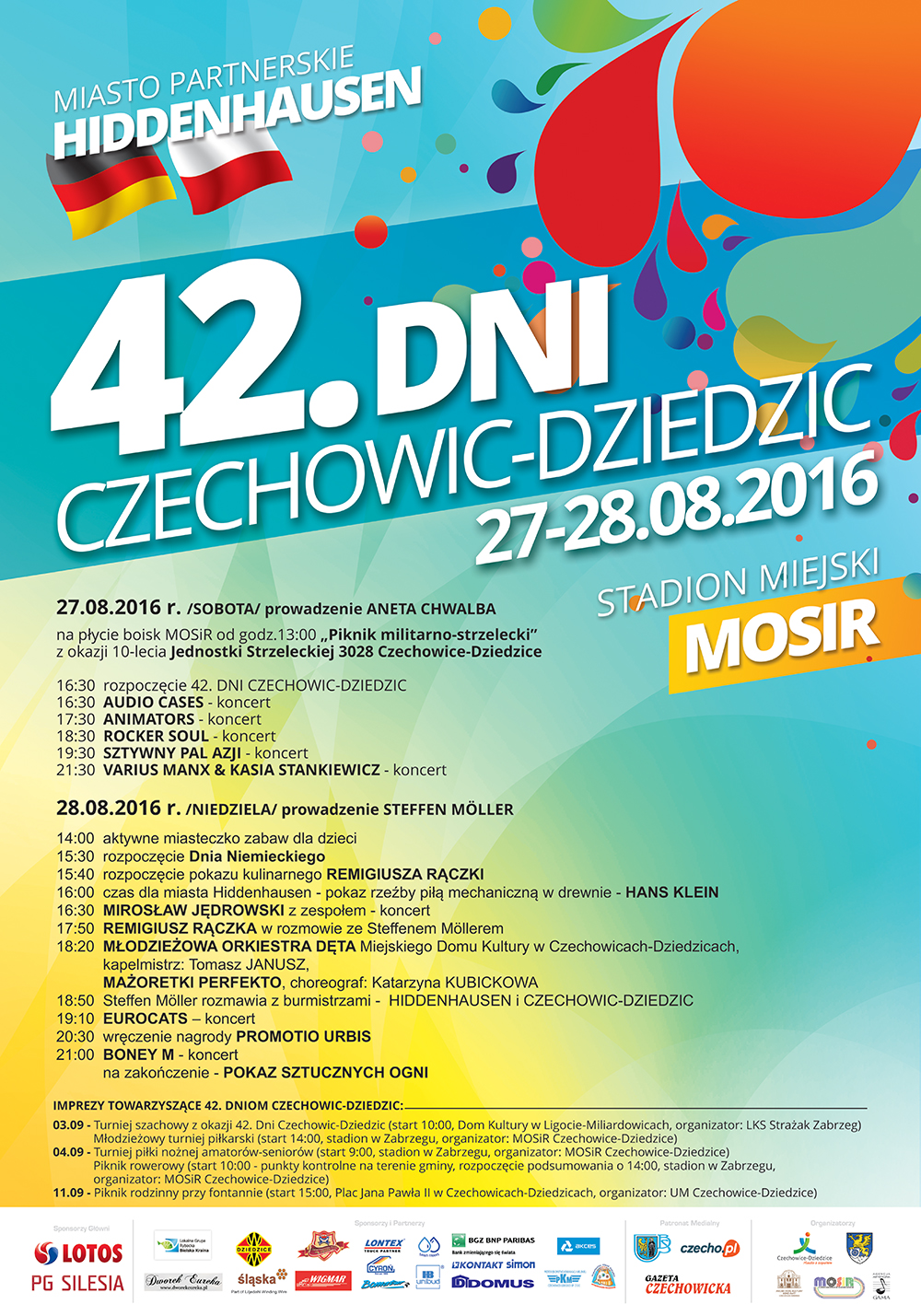 Plakat wydarzenia „Dni Czechowic-Dziedzic 2016”.