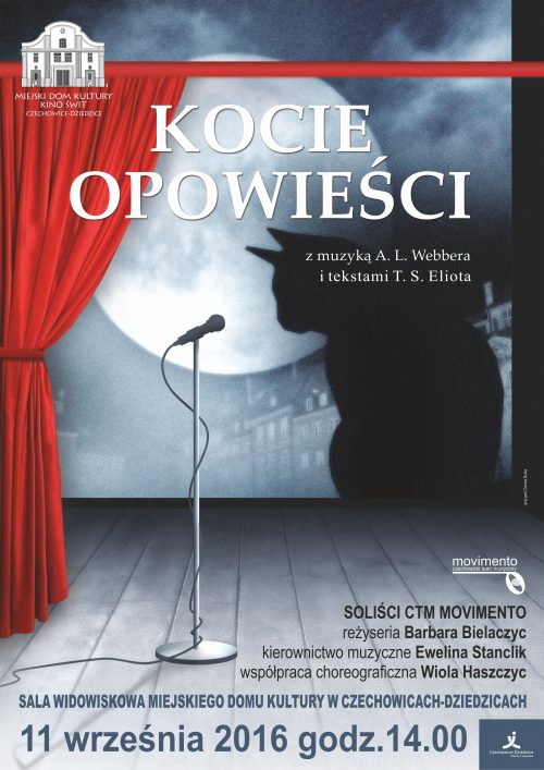 Plakat wydarzenia „Kocie opowieści”.