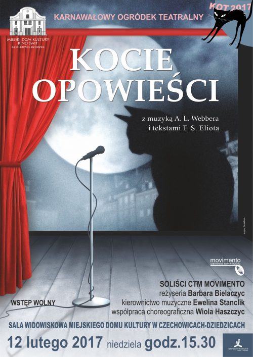 Plakat wydarzenia „Kocie opowieści”.