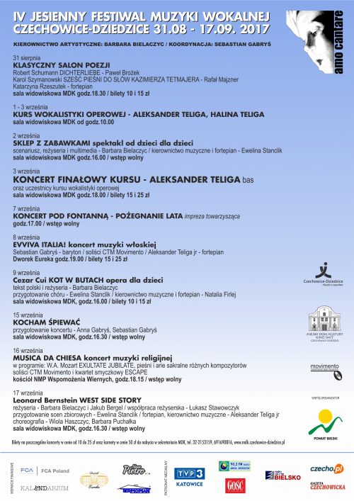 Plakat wydarzenia „IV Jesienny Festiwal Muzyki Wokalnej”.