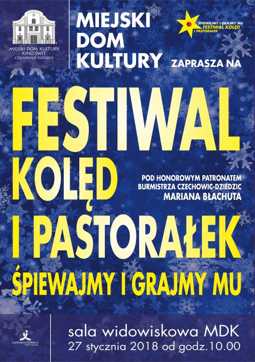 Plakat wydarzenia „I Festiwal Kolęd i Pastorałek”.