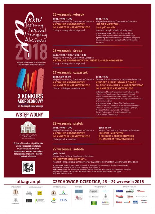 Plakat wydarzenia „XXIV Jesienny Festiwal Muzyczny „Alkagran””.