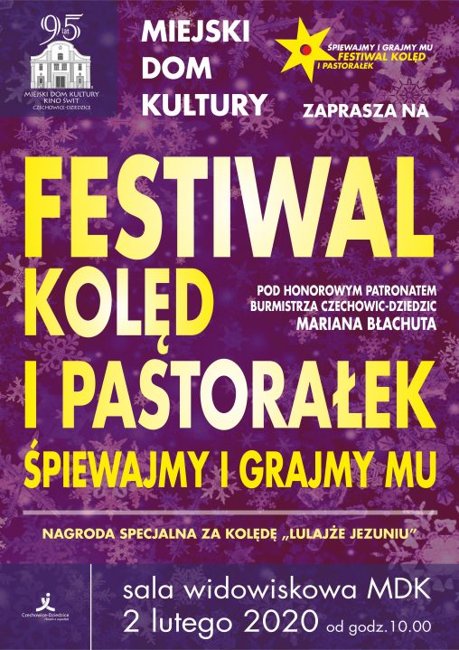 Plakat wydarzenia „Festiwal Kolęd i Pastorałek”.