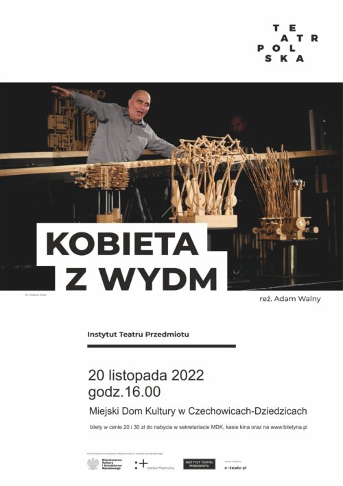 Plakat wydarzenia „Kobieta z wydm”.