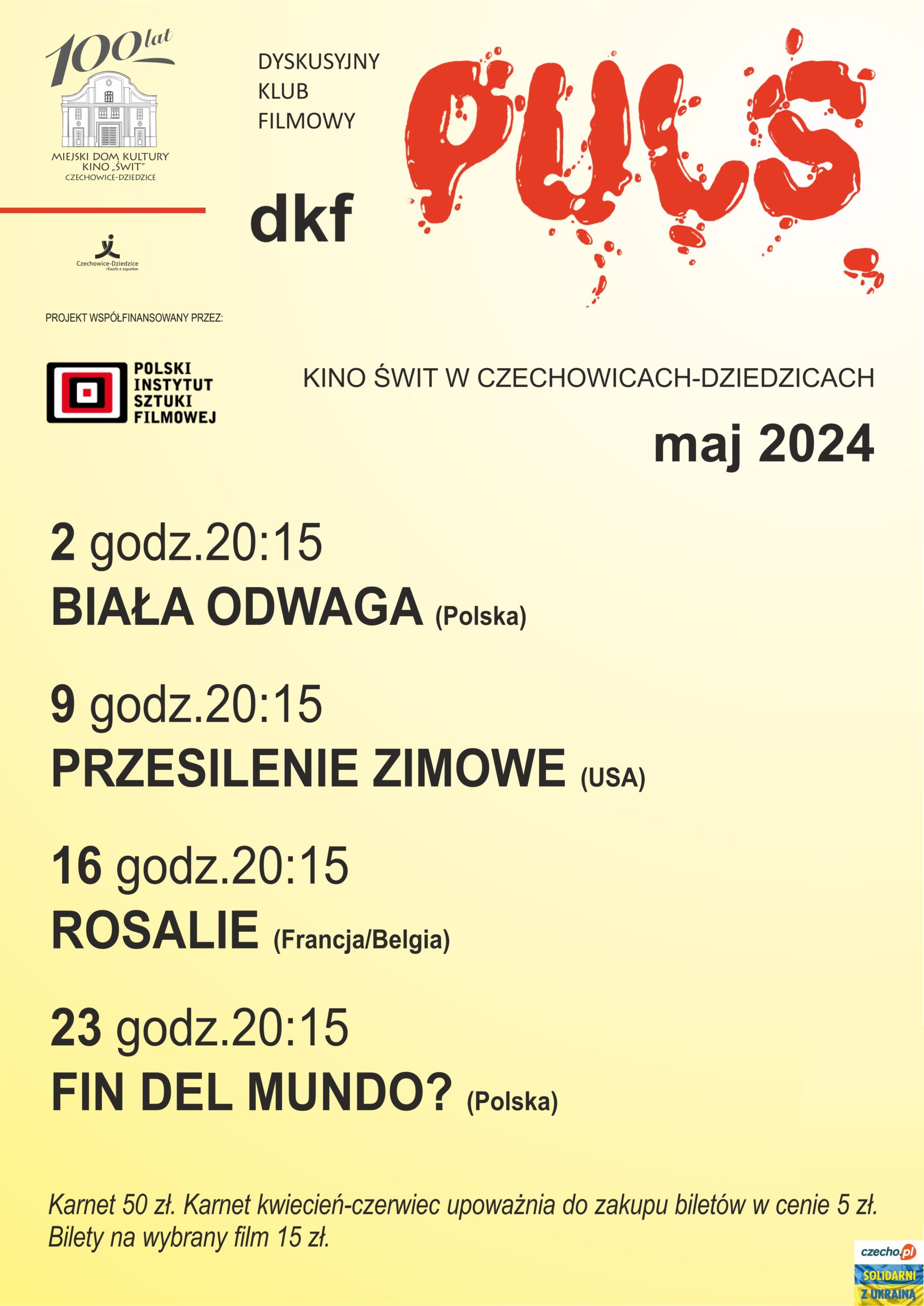 Plakat wydarzenia „DKF PULS”.