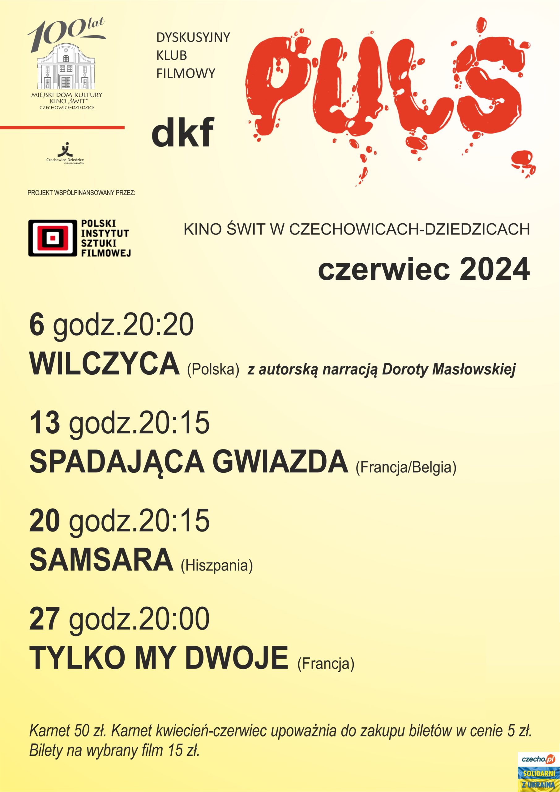 Plakat wydarzenia „DKF PULS”.