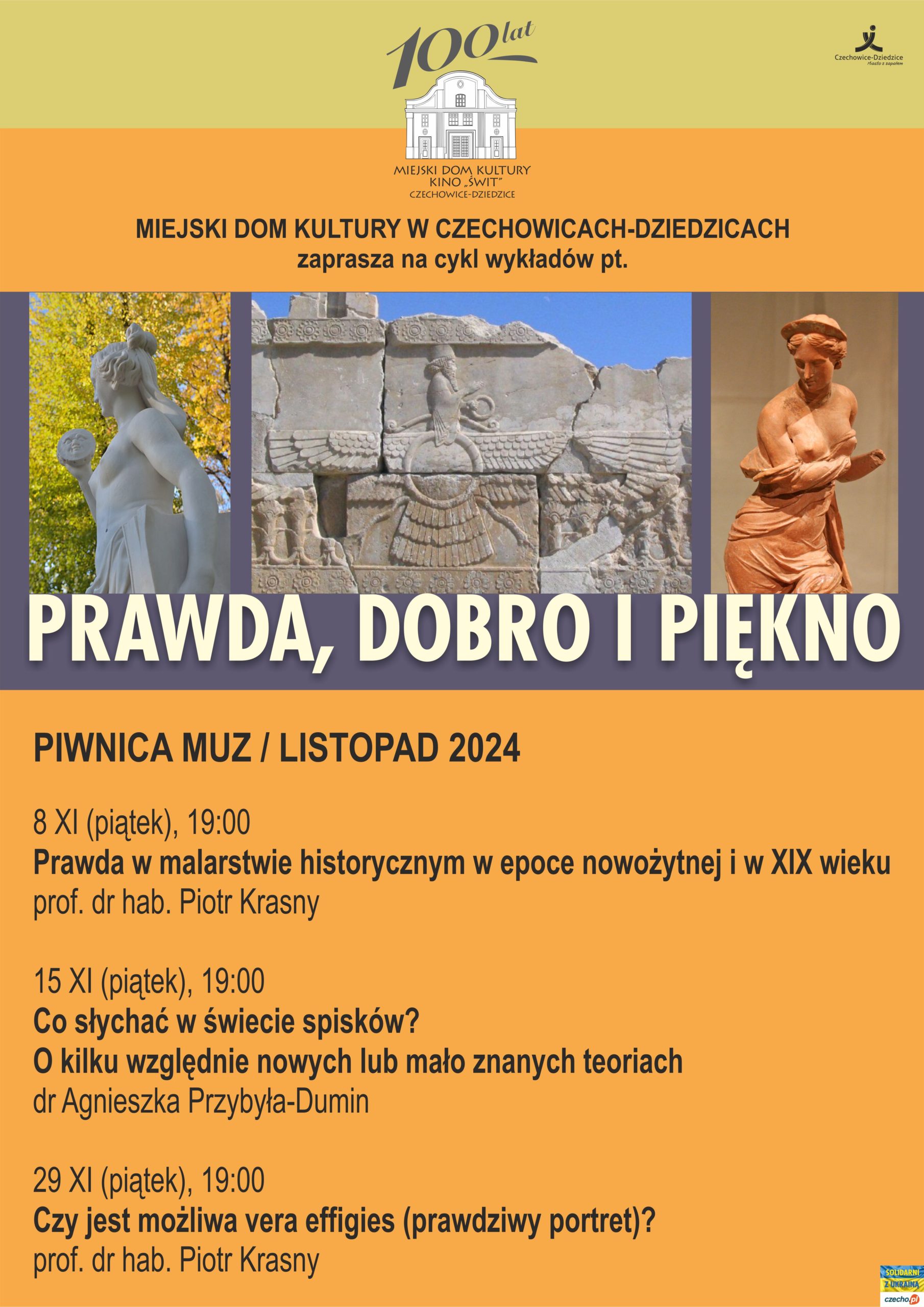 Plakat wydarzenia „Cykl wykładów pt. „PRAWDA, DOBRO I PIĘKNO””.