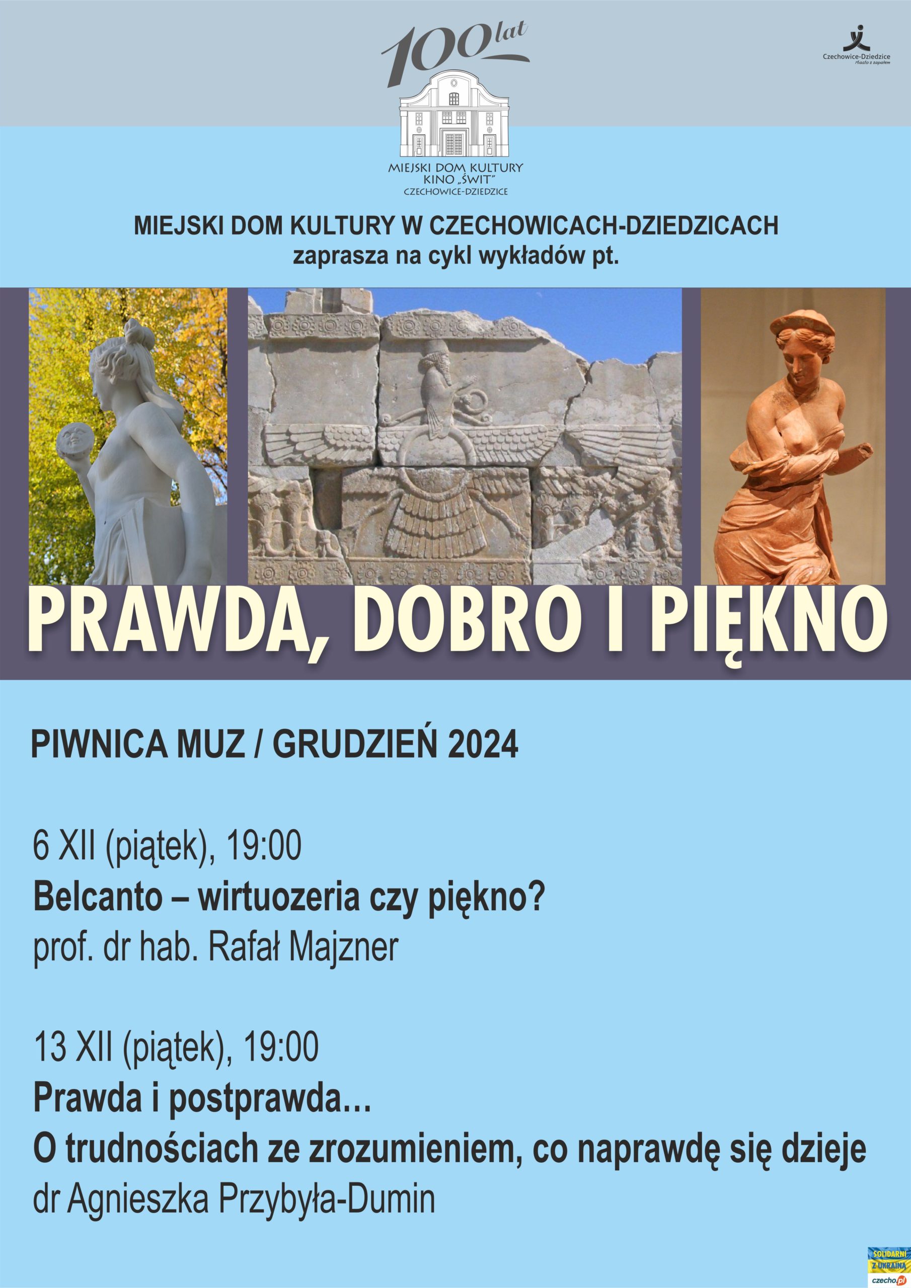 Plakat wydarzenia „Cykl wykładów pt. „PRAWDA, DOBRO I PIĘKNO””.