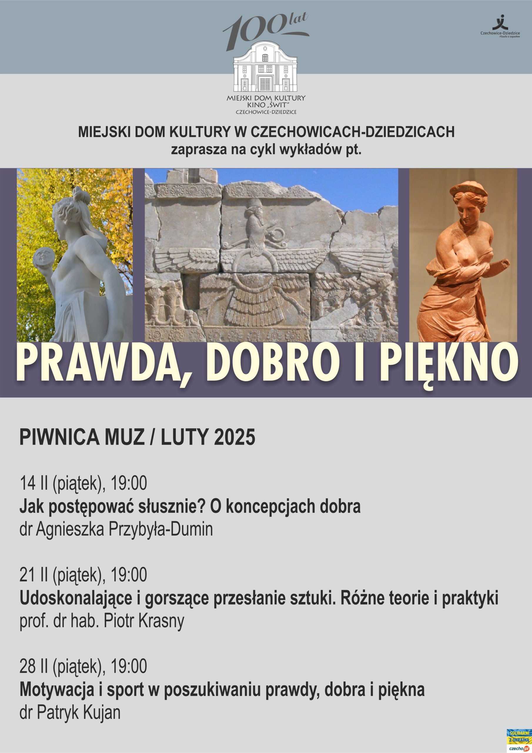 Plakat wydarzenia „Cykl wykładów pt. „PRAWDA, DOBRO I PIĘKNO””.