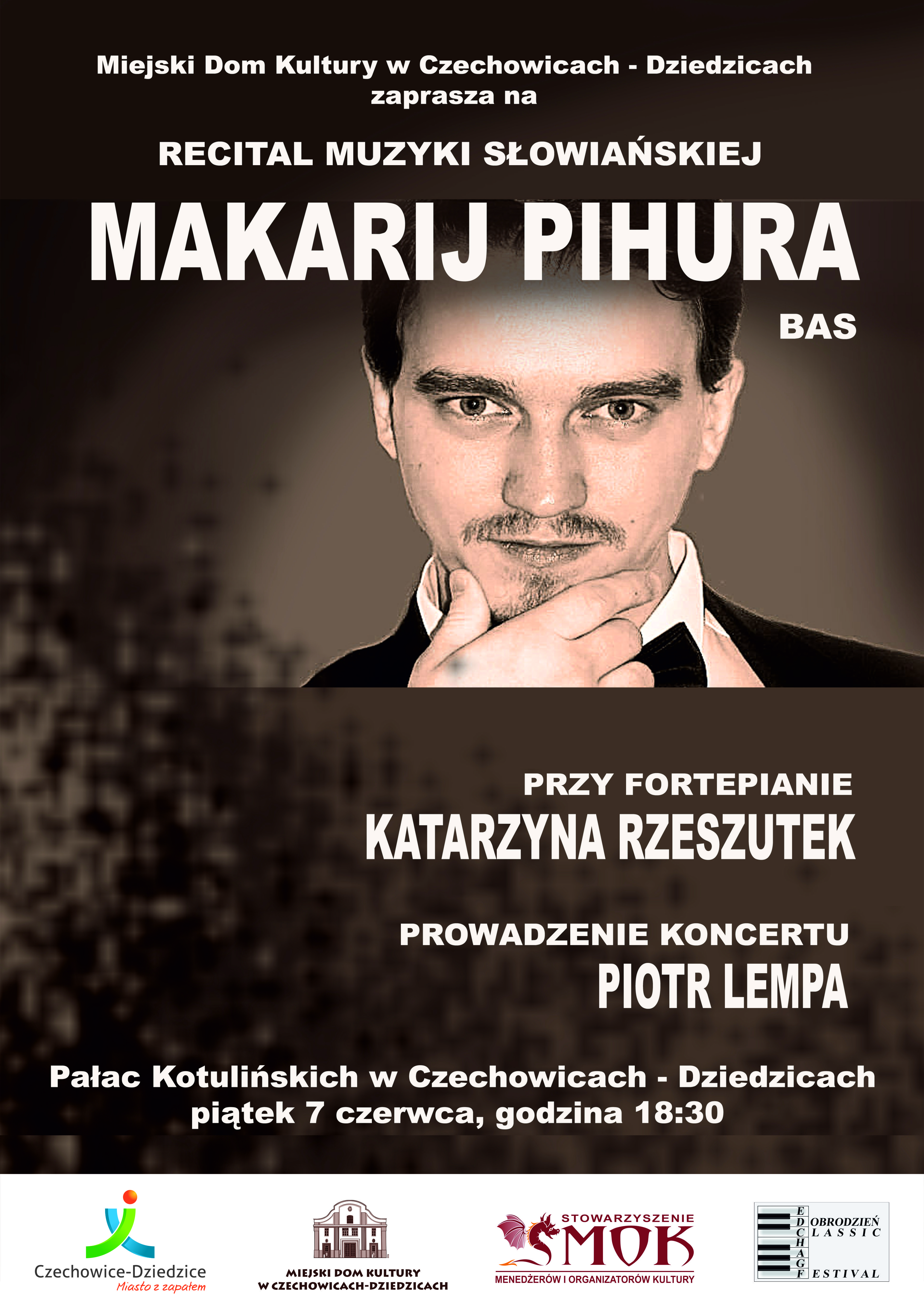 Plakat wydarzenia „Recital muzyki słowiańskiej”.