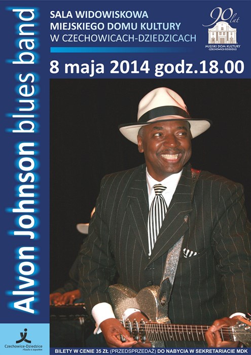 Plakat wydarzenia „Alvon Johnson blues band”.