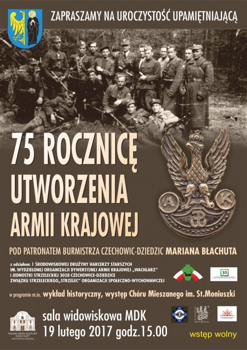 Plakat wydarzenia „Uroczystość rocznicowa”.