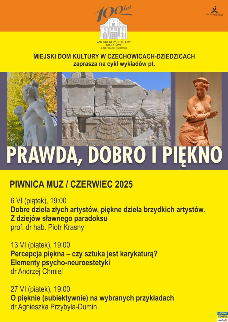 Plakat wydarzenia „Cykl wykładów pt. „PRAWDA, DOBRO I PIĘKNO””.