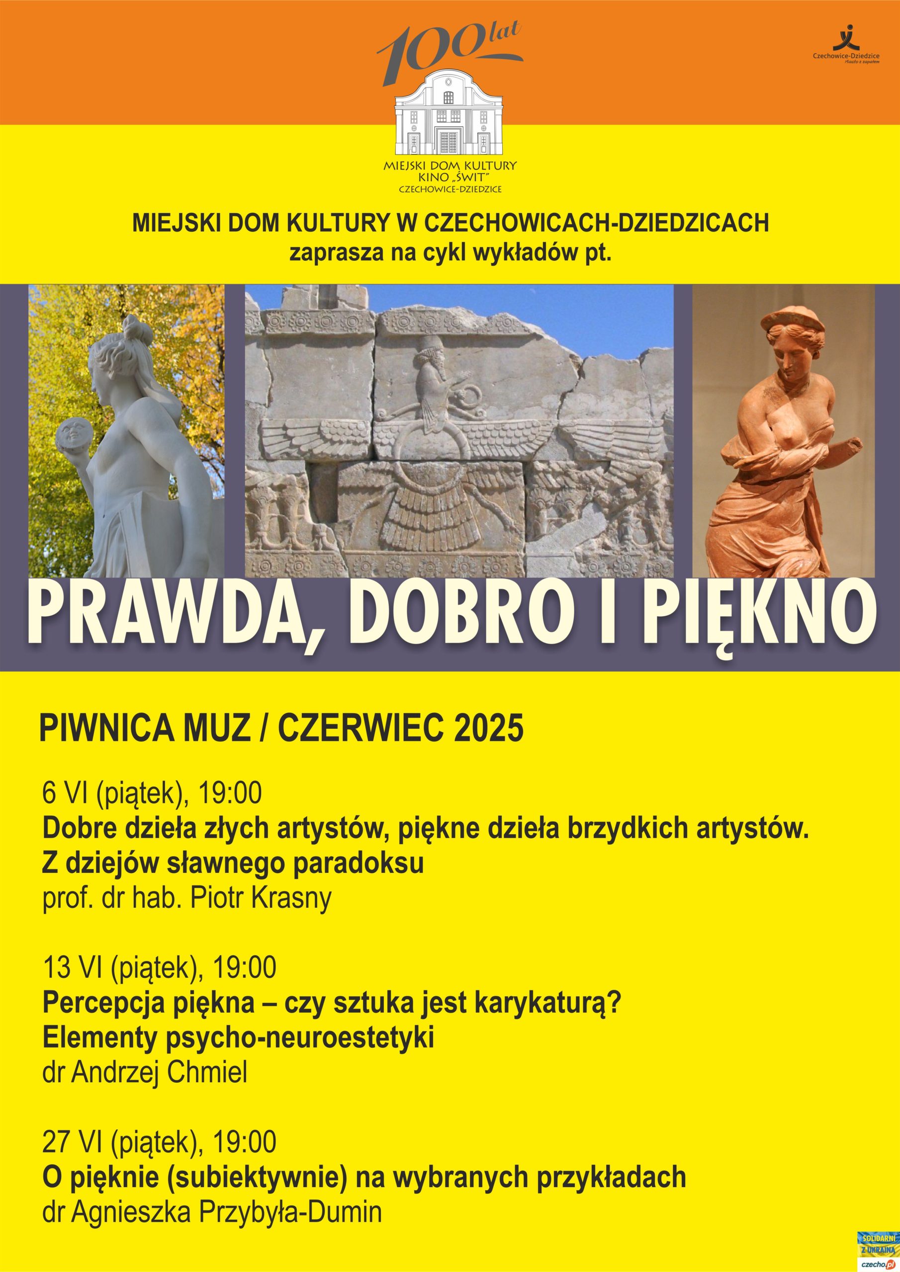 Plakat wydarzenia „Cykl wykładów pt. „PRAWDA, DOBRO I PIĘKNO””.