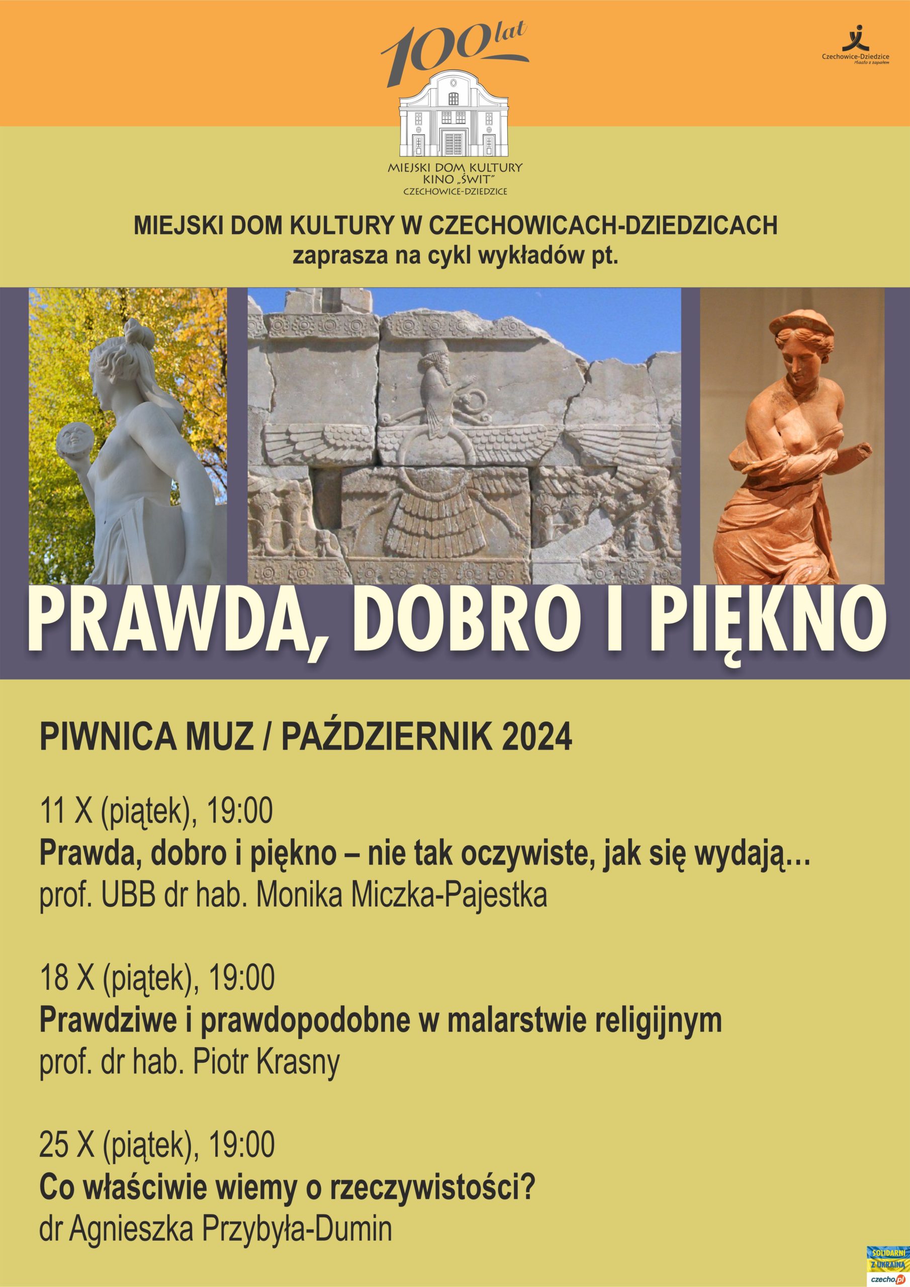 Plakat wydarzenia „Cykl wykładów pt. „PRAWDA, DOBRO I PIĘKNO””.