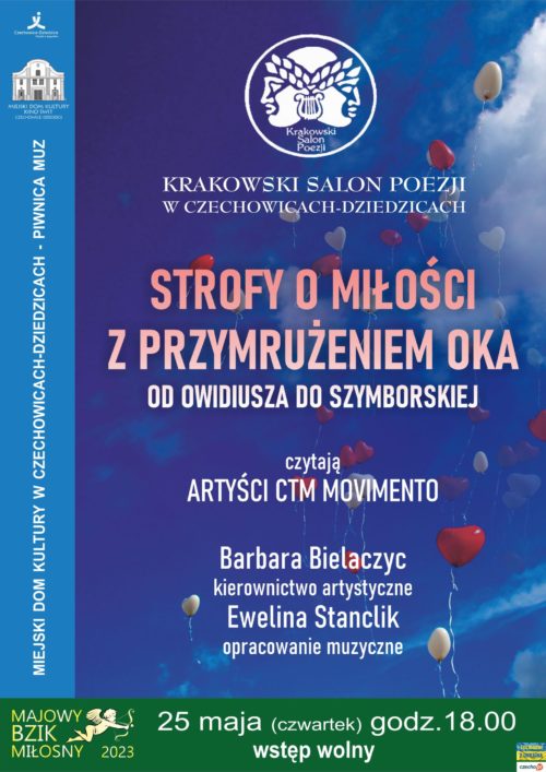 Plakat wydarzenia „Krakowski Salon Poezji”.