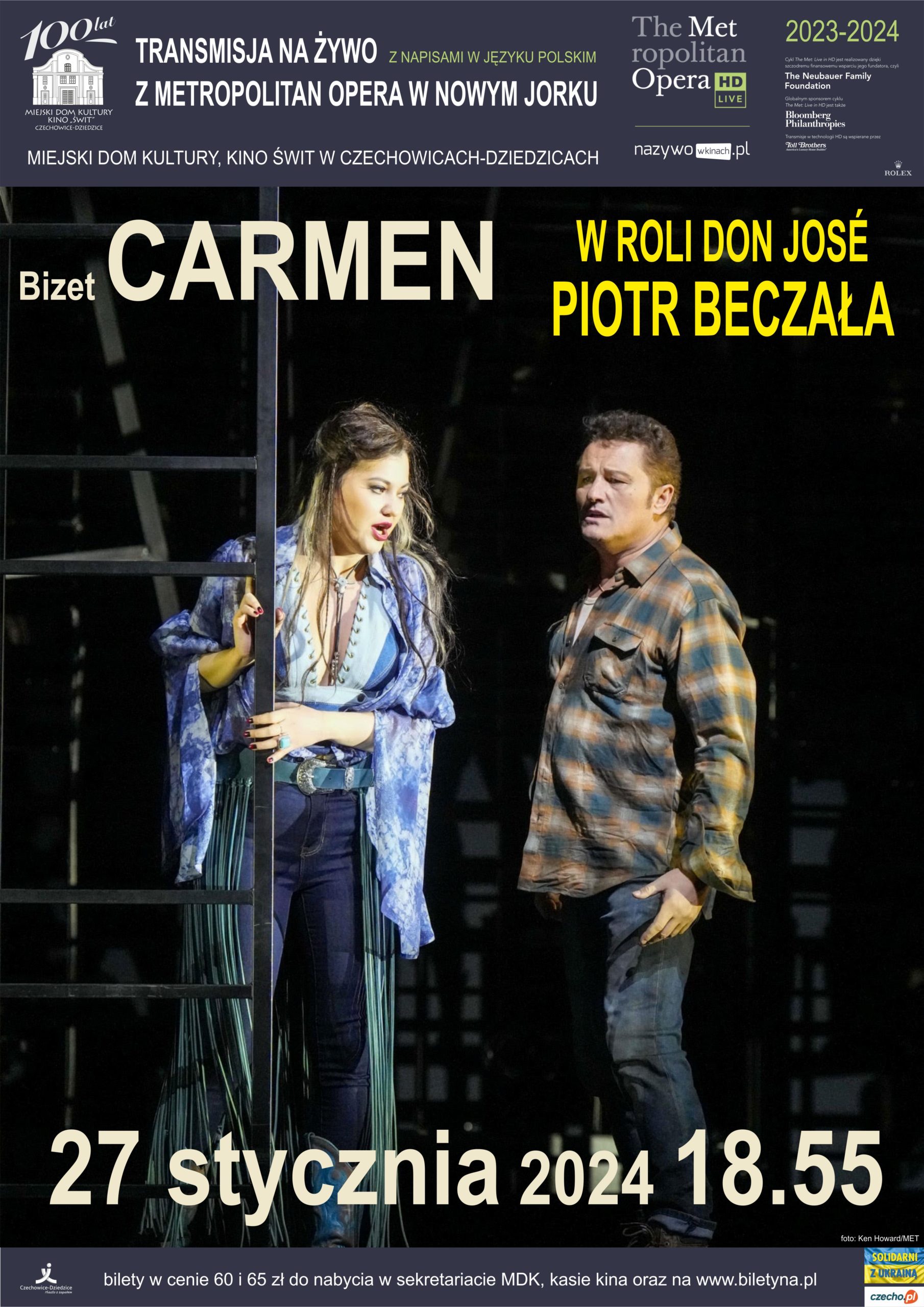Plakat wydarzenia „MET: GEORGES BIZET, Carmen”.