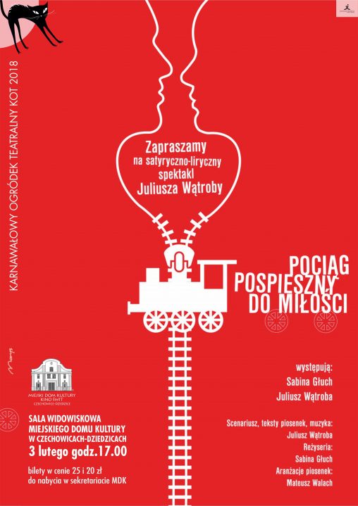 Plakat wydarzenia „Pociąg pospieszny do miłości”.