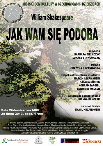 Plakat wydarzenia „Jak wam się podoba”.