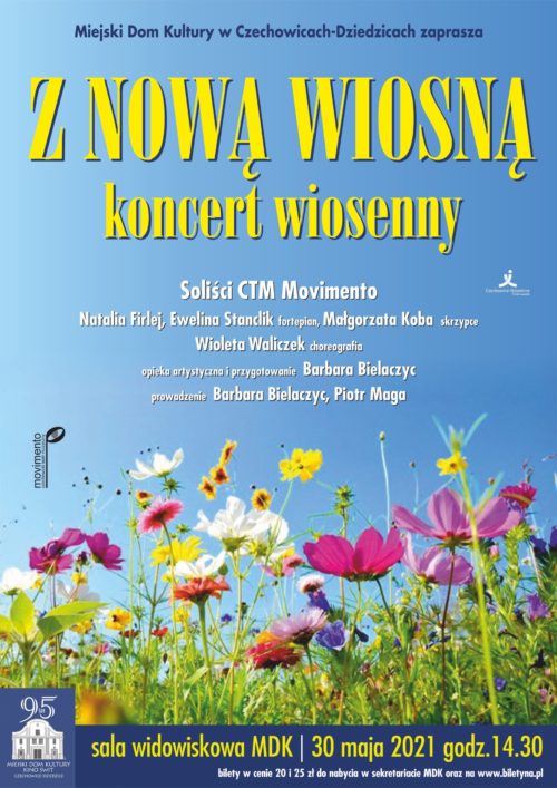 Plakat wydarzenia „Koncert wiosenny”.