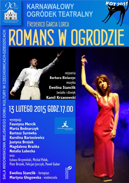 Plakat wydarzenia „Romans w ogrodzie”.