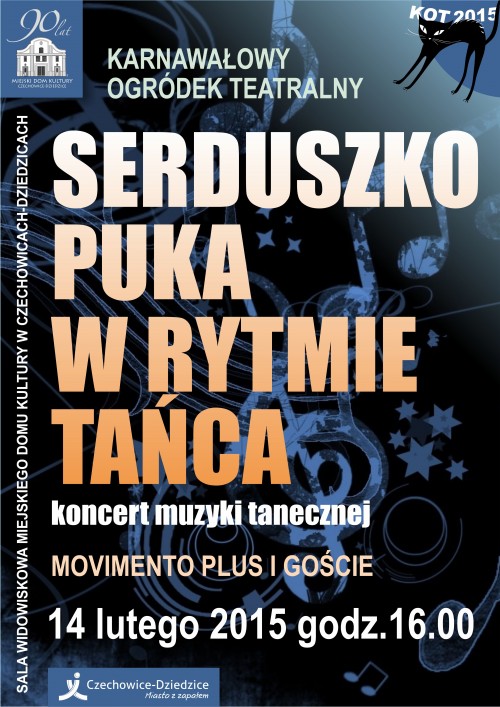 Plakat wydarzenia „Koncert muzyki tanecznej”.