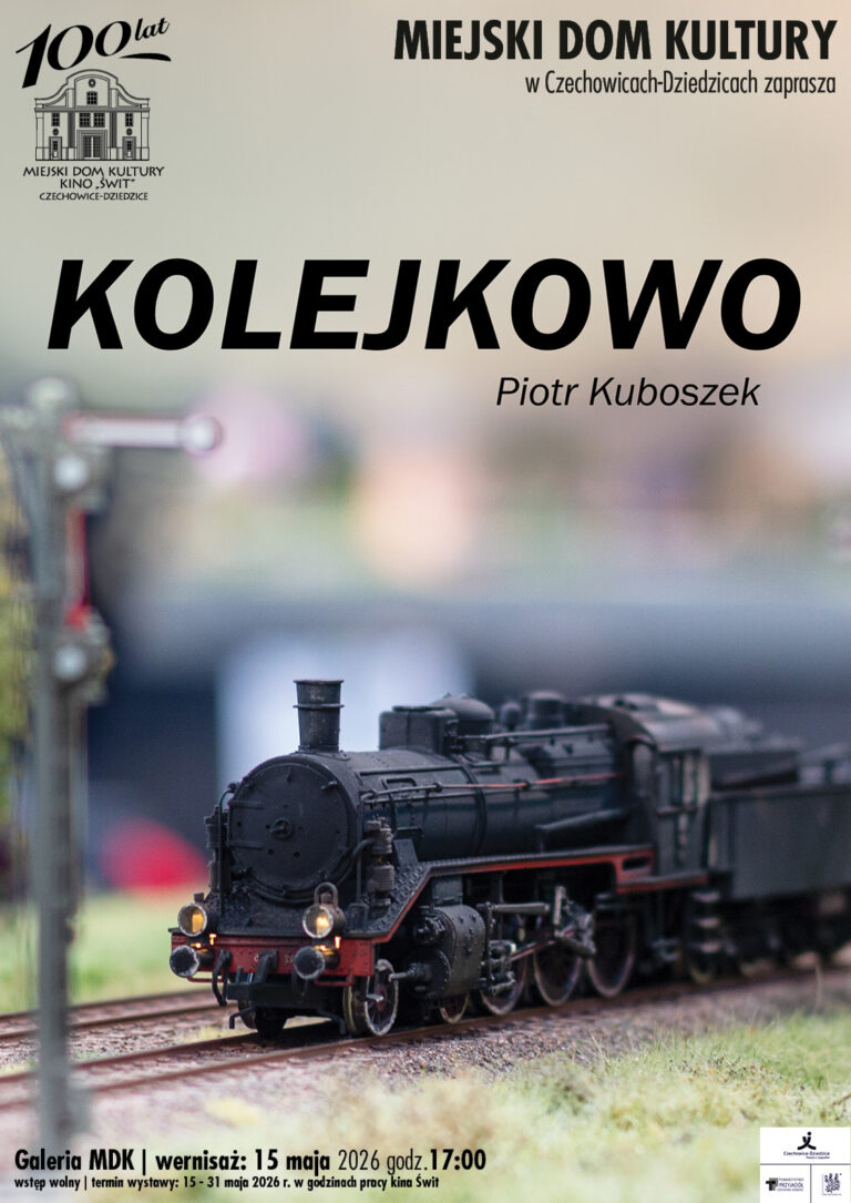Plakat wydarzenia „Wystawa prac Piotra Kuboszka „Kolejkowo””.