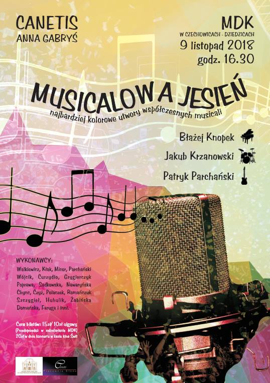 Plakat wydarzenia „Musicalowa Jesień”.