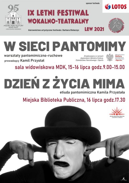 Plakat wydarzenia „W sieci pantomimy”.