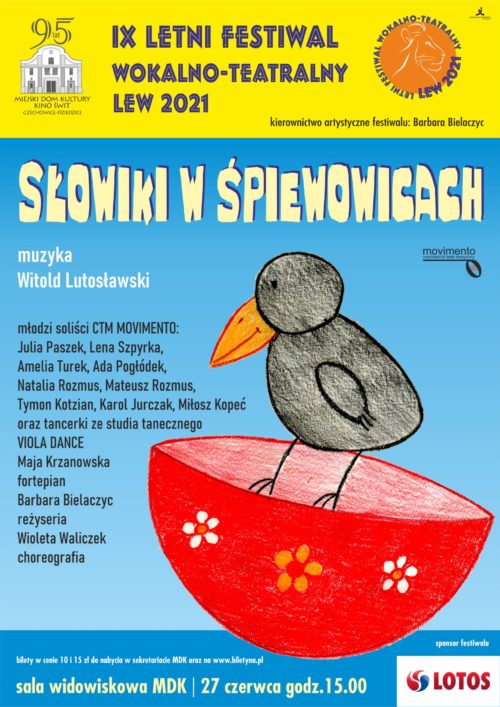 Plakat wydarzenia „Słowiki w Śpiewowicach”.