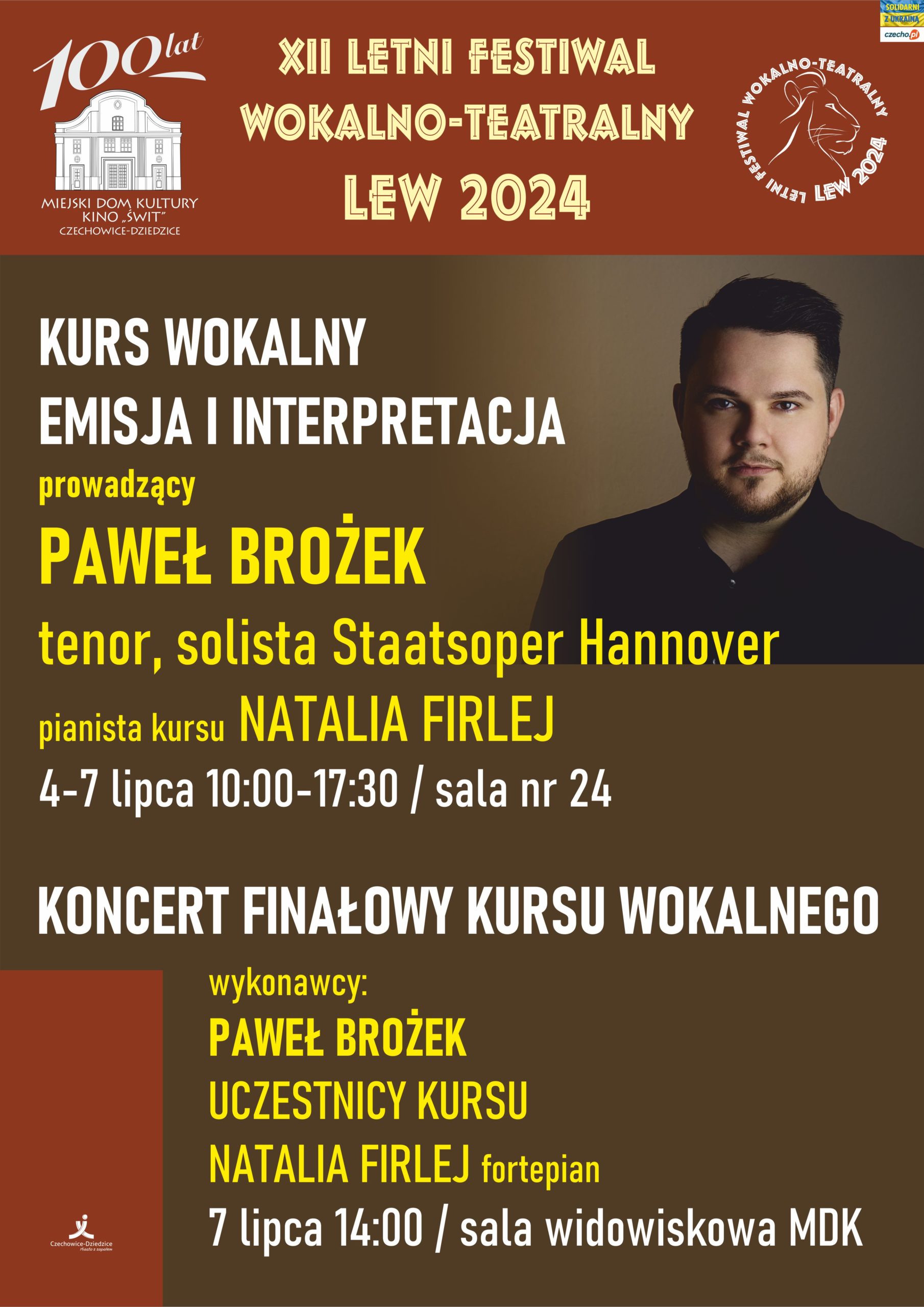 Plakat wydarzenia „KONCERT FINAŁOWY KURSU WOKALNEGO”.