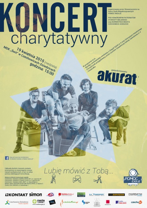 Plakat wydarzenia „Koncert charytatywny”.