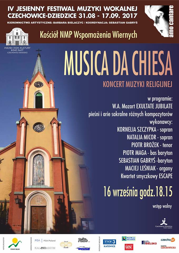 Plakat wydarzenia „Musica da Chiesa”.