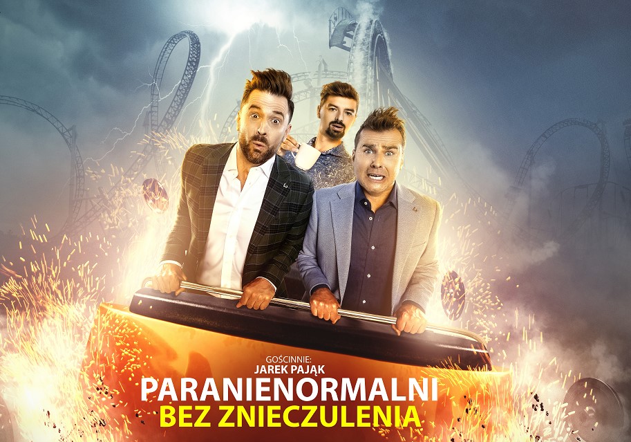 Plakat wydarzenia „Kabaret Paranienormalni - Bez znieczulenia”.