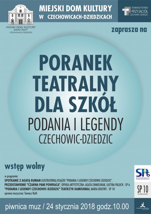 Plakat wydarzenia „Poranek teatralny”.