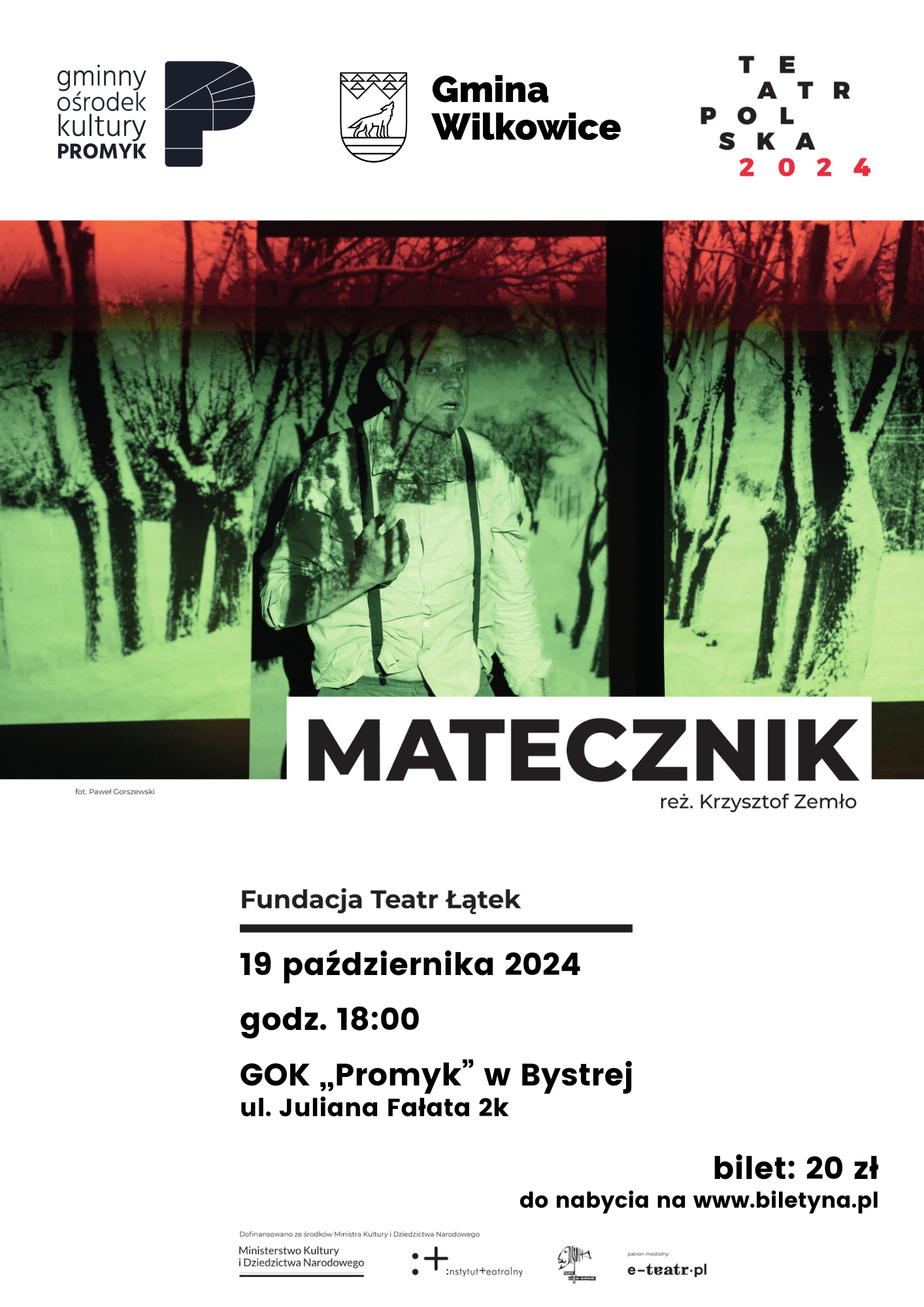 Plakat wydarzenia „POLECAMY: spektakl “Matecznik””.