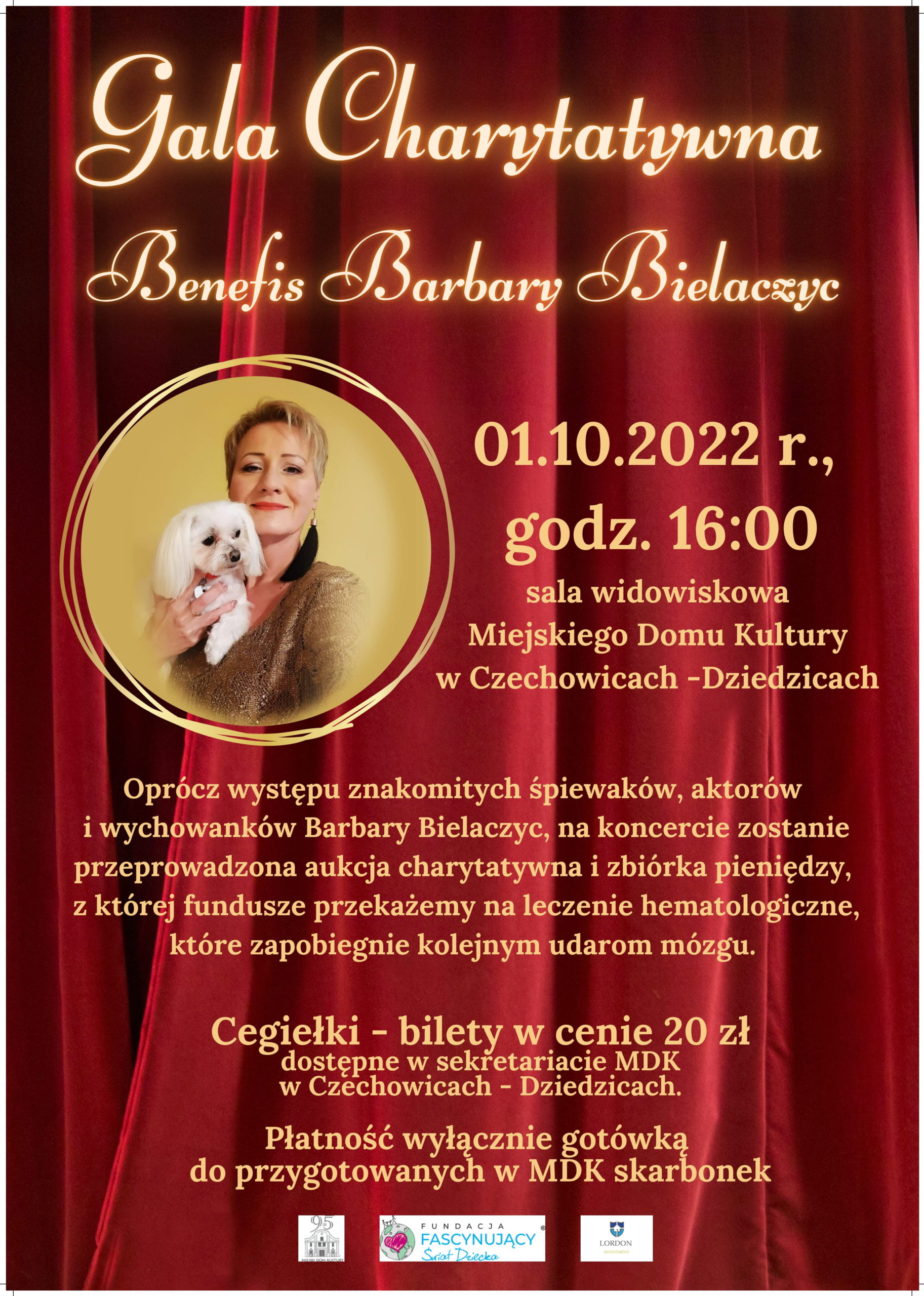 Plakat wydarzenia „Gala charytatywna”.