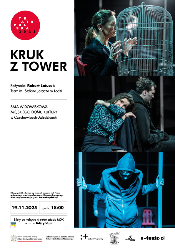 Plakat wydarzenia „Teatr Polska | spektakl: Kruk z Tower”.