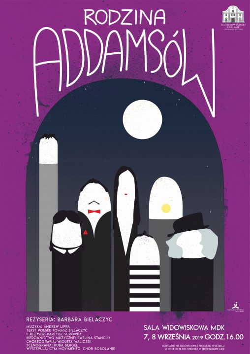 Plakat wydarzenia „Rodzina Addamsów.”.