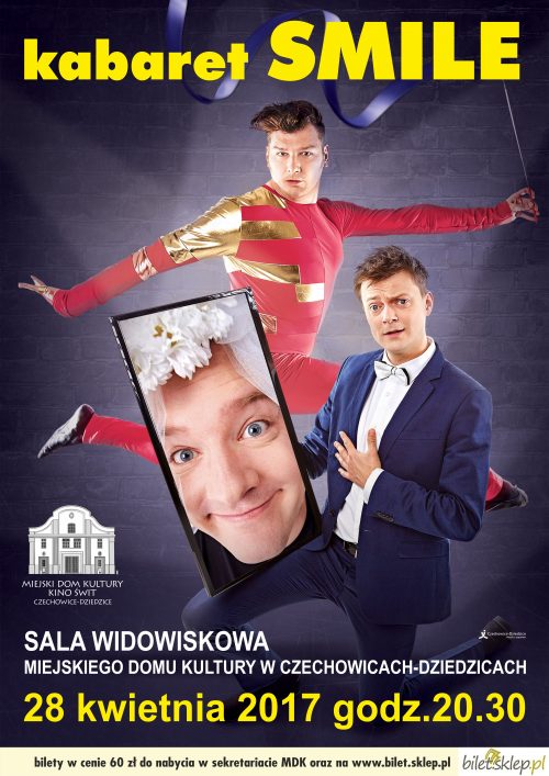 Plakat wydarzenia „Kabaret Smile”.