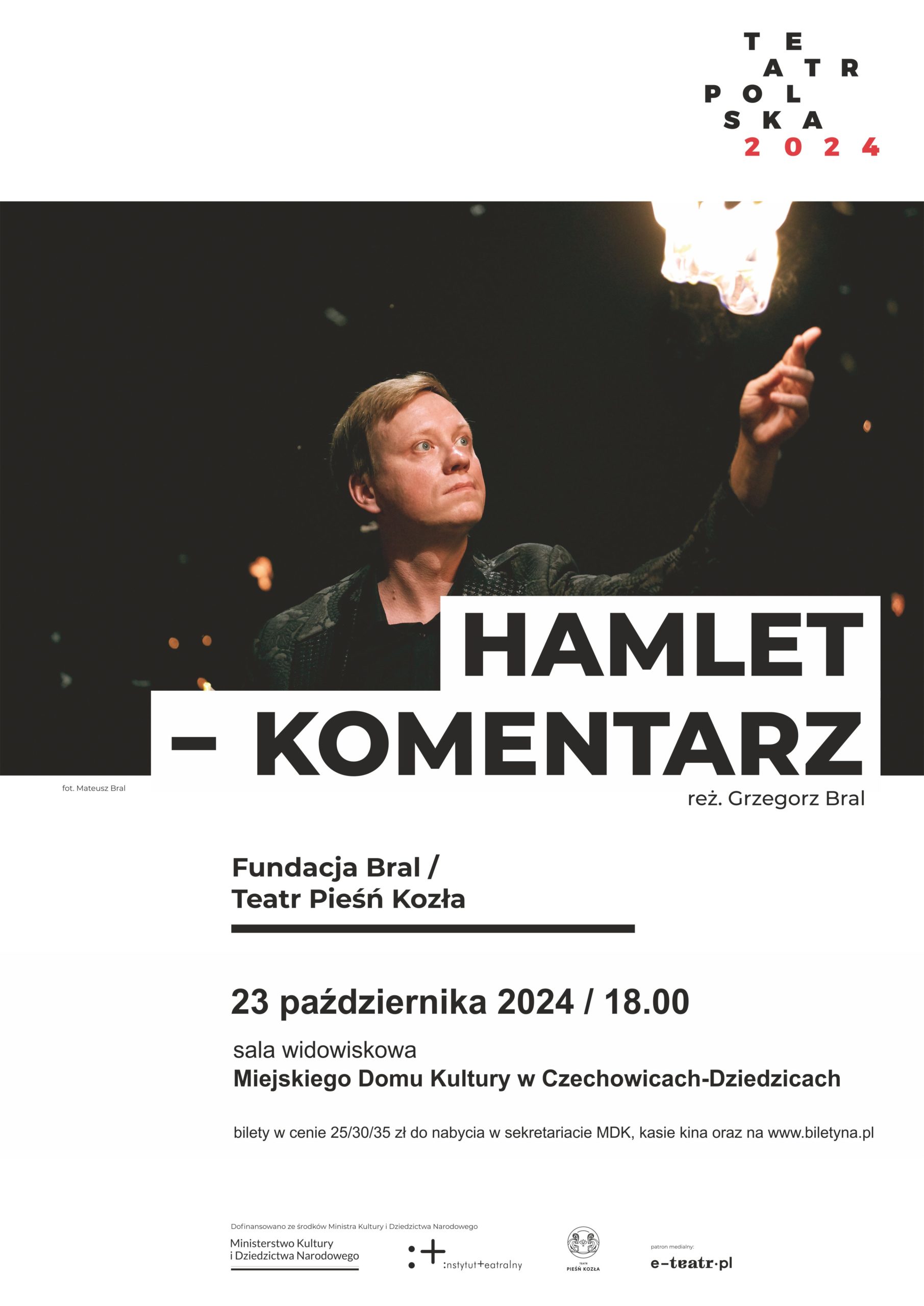 Plakat wydarzenia „HAMLET - KOMENTARZ”.