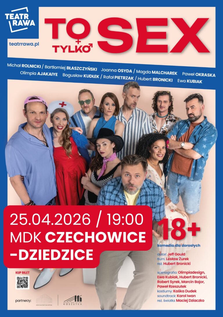 Plakat wydarzenia „To tylko SEX – komedia gwiazdorska 18+”.