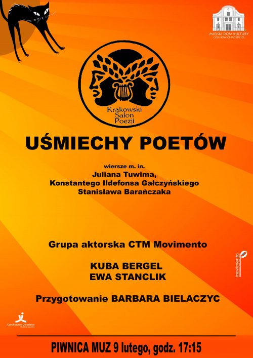 Plakat wydarzenia „Krakowski Salon Poezji”.