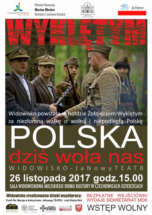 Plakat wydarzenia „Polska dziś woła nas”.