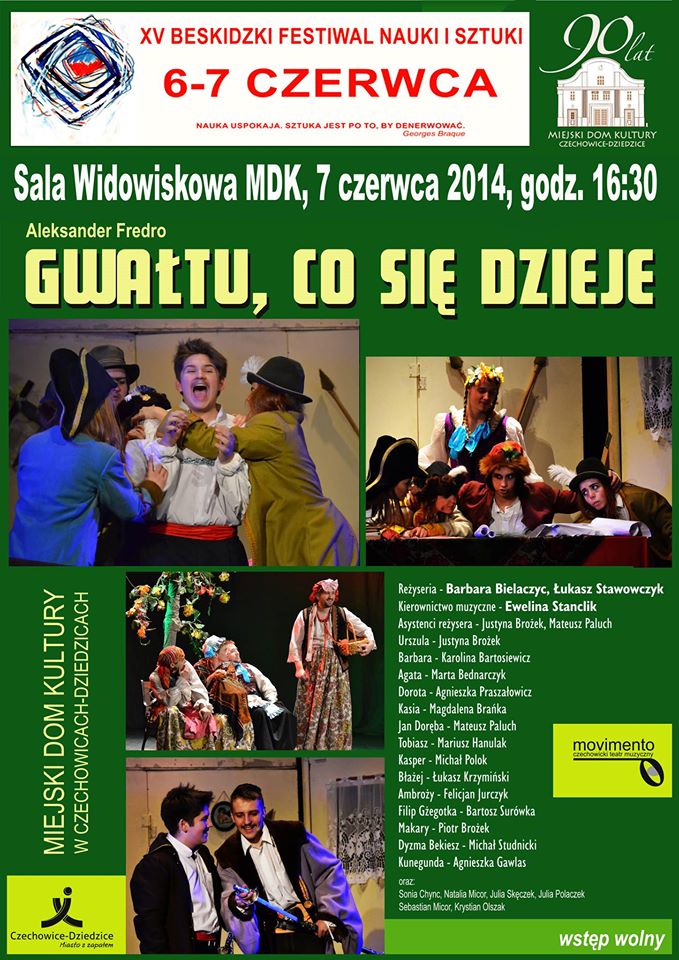 Plakat wydarzenia „XV Festiwal Nauki i Sztuki”.