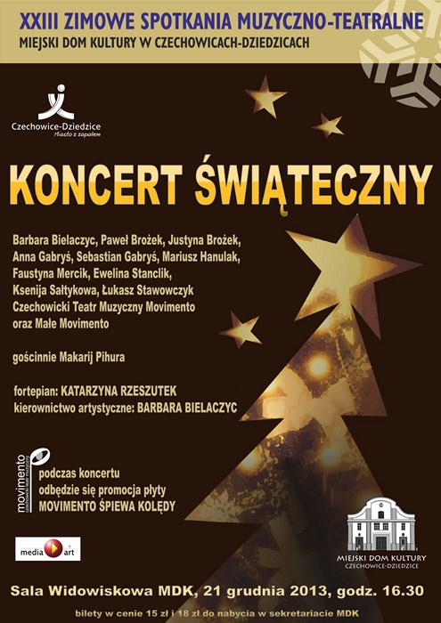 Plakat wydarzenia „Koncert świąteczny”.