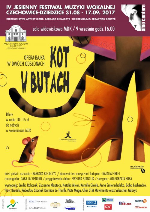Plakat wydarzenia „Kot w butach”.